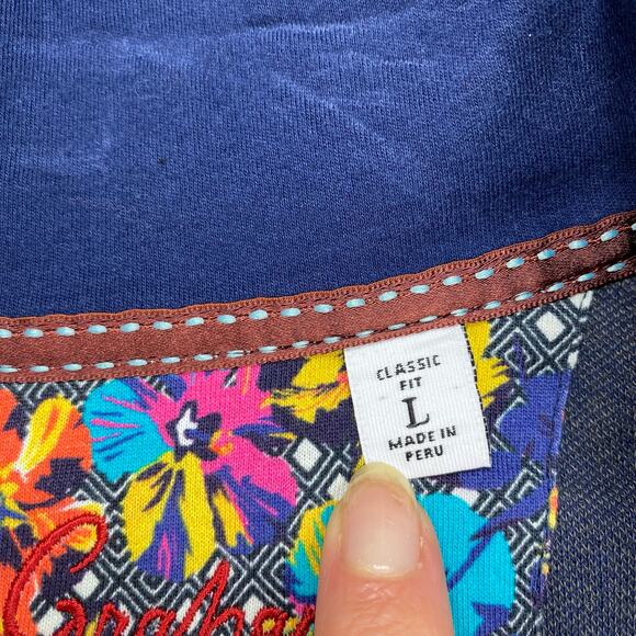 Robert Graham 1/4 Zip Sweater Pullover Blue Classic Fit Mens Chevron Print Large - Picture 9 of 11